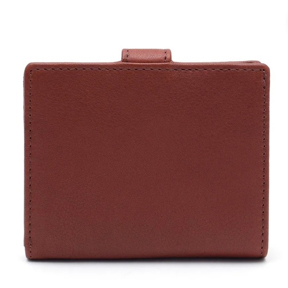 NWT Margot New York Lizzie SM Bifold Wallet Cognac Brown Leather 4.25"W x 3.75"H - Picture 3 of 12